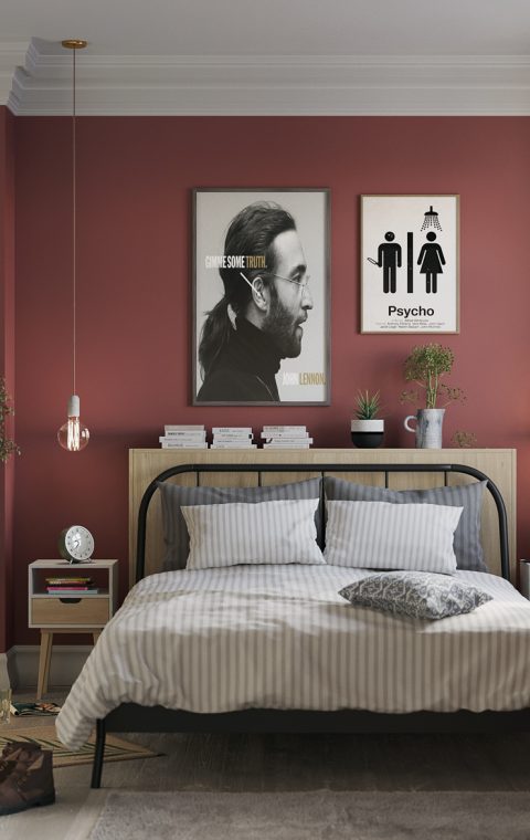 Ikea red bedroom